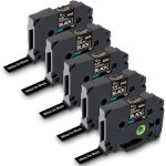 Ruban cassette compatible pour brother p touch tze - 335 tz335 tz tape 12mm 0. 47 blanc sur noir cartouche ...