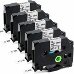 Ruban cassette compatible brother ptouch 1000 ruban tze - 231 tze231 12mm 0. 47 noir sur blanc, recharge ...