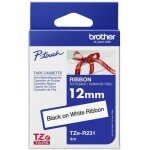 Ruban d'�tiquetage textile non lamin� brother tze, tz tze - r231 couleur de ruban: blanc couleur de police:noi ...