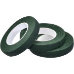 Ruban floral vert 30 m x 10 mm pour bouquet, 3 rouleaux