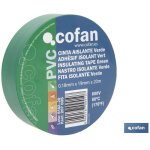 Ruban isolant 180 microns vert 19mmx20 metres - cofan