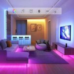 Ruban led 15m, chambre multicolore bande led 5050 rgb lumiere, bandeau led avec t�l�commande, bluetooth ...