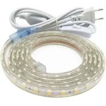 Ruban led 3m, tr�s lumineux bandeau led 220v avec interrupteur, 5050 ip65 etanche, blanc chaud