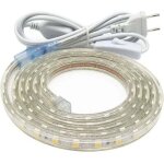 Ruban led 3m, trs lumineux bandeau led 220v avec interrupteur, 5050 ip65 etanche, blanc chaud