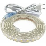 Ruban led 3m, tr�s lumineux bandeau led 220v avec interrupteur, 5050 ip65 etanche, blanc chaud. .