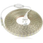 Ruban � led, bande led etanche, lumineux bandeau led 220v, 5050 ip65 etanche bande strip led, blanc chaud ...