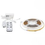 Ruban led cob 5m effet dynamique 360led / m 24v ip65 + t�l�commande et transformateur - blanc chaud 2300k ...