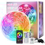 Ruban led rvb, 20 m - 320 led, bandeau lumineux � couleurs changeantes, synchronis� avec la musique, ...