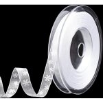 Ruban de noel 20m x 10mm blanc flocon de neige pour emballage cadeau d�coration artisanat hiver et ornements ...