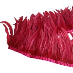 Ruban de plumes de coq dor�es et argent�es de 1 m, franges de plumes naturelles de 25 � 30 cm pour la ...