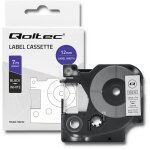 Ruban qoltec pour dymo d1 45013 12 mm x 7 m impression blanc / noir