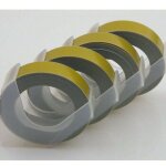 Ruban de recharge pour gaufrage d'�tiquettes 9 mm x 3 m, 4 rouleaux, couleur or pastel