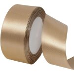 Ruban satin champagne or 40mm x 23m - polyester pour emballage cadeau, couture, n?uds, artisanat, bouquet, ...