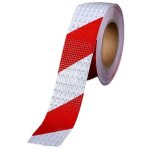 Promotion ruban de signalisation rouge et blanc bande reflechissante autocollante avertissement de la ...