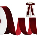 Ruban velours bourgogne 2, 5 cm x 10 yards, vintage pour couronnes emballage cadeaux saint - valentin ...