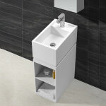 Rue du bain - meuble avec lave main - solid surface blanc mat - 50x30 cm - floor