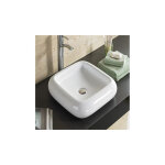Vasque pour salle de bain carrée - céramique - 46x46 cm - care Vasque pour salle de bain carrée - céramique - 46x46 cm - care