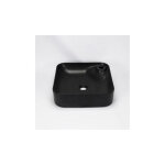 Vasque pour salle de bain carre - cramique noir mat - 42x42 cm - trend