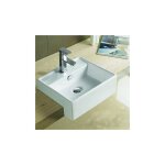 Rue du bain - vasque semi encastrable carre cramique - 41x41 cm - pure