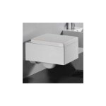 Rue du bain - wc suspendu rectangle avec abattant - c�ramique blanc - 52x39 cm - kube