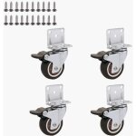 Ruedas para muebles de 50 mm con 4 frenos, de montaje en l, resistentes hasta 100 kg, de goma, estanter�as ...