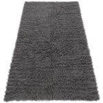 Rugsx - flokati en laine - couvre - lit, plaid gris grey 300x400 cm Rugsx - flokati en laine - couvre - lit, plaid gris grey 300x400 cm