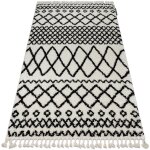 Rugsx - tapis berber safi n9040 blanc et noir franges berbère marocain shaggy black 80x150 cm Rugsx - tapis berber safi n9040 blanc et noir franges berbère marocain shaggy black 80x150 cm