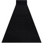 Rugsx - tapis de couloir antid�rapant rumba couleur unique noir 60 cm black 60x240 cm