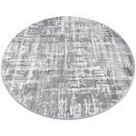 Rugsx - tapis mefe moderne cercle 8722 lignes vintage - structural deux niveaux de molleton gris / blanc ...