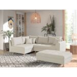 Rune - canapé d'angle - avec pouf d'appoint - 4 places - style scandinave - gauche - beige Rune - canapé d'angle - avec pouf d'appoint - 4 places - style scandinave - gauche - beige