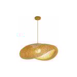 Snq - rustique bambou lanterne suspension lampe vintage japonais lustre suspendu plafonnier luminaire ...