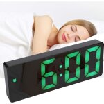 Rveil numrique, grand cran led, horloge de surface miroir avec fonction snooze et connexion de charge ...