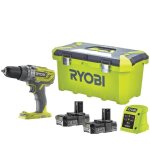 Ryobi perceuse - visseuse  percussion 2 vitesse 18v one + - 2 batteries lithiumplus 2. 0ah - chargeur ...