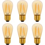 S14 ampoule led � filament vintage e27, 1w amber edison remplacement 10w incandescence, non dimmable, ...