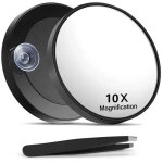 Sabir miroir grossissant x10, miroir grossissant x10, ventouse et pince � �piler, comme miroir de maquillage ...