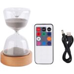 Sablier 2 en 1, minuteur de 15 minutes, veilleuse led 7 couleurs, d�coration de bureau.