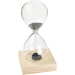 Sablier avec sable magn�tique, hauteur env. 16 cm, autonomie 1 minute, base en bois avec aimant