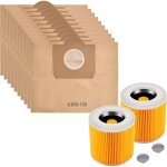 Sac aspirateur et filtre pour karcher wd3 sacs remplacement 6. 959 - 130 [lot 10] et filtres remplacement ...