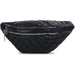 Sac banane en cuir avec ceinture ajustable (noir)