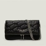 Sac � bandouli�re en cuir wings bag, sac � main avec cha�ne, sac � bandouli�re tendance - noir