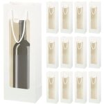 Sac cadeau à vin 12pcs 5x3x14 sac à vin en carton blanc pliable avec poignée et fenêtre visuelle pour ... Sac cadeau à vin 12pcs 5x3x14 sac à vin en carton blanc pliable avec poignée et fenêtre visuelle pour ...