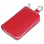 Sac � cl�s de voiture en cuir v�ritable unisexe - rouge - fei yu