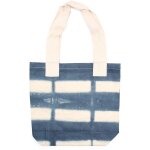 Sac en coton tye - dye naturel (8oz) - 38x42x12cm - blocs gris - poigne naturelle - vendu par 1