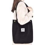 Sac fourre - tout en velours c�tel�, sac d'�picerie r�utilisable