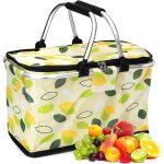 Sac isotherme pique - nique 30l ? panier pliable avec poign�e, grand sac pour camping, courses, voyages, ...