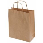 Sac kraft � poign�es torsad�es ecru - cls 100 sacs