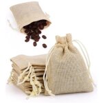 Sacs en lin, 30 pices 7x9cm rutilisable sac cadeau avec cordon serrage, cottonbag sac en coton pour ...