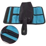 Sac � outils, petit sac � outils enroulable, sac � outils en toile, sac de rangement avec fermeture �clair ...