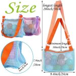 Sac de plage en maille, sacs de plage, sac de collecte de coquillages pour enfants avec sangles de transport ...