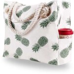 Sac de plage surdimensionn� en toile imperm�able portable avec 4 poches int�rieures pour voyage, salle ...